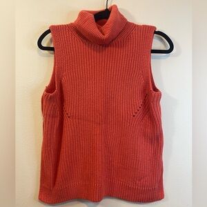 Abercrombie & Fitch Coral Sleeveless Turtleneck Top